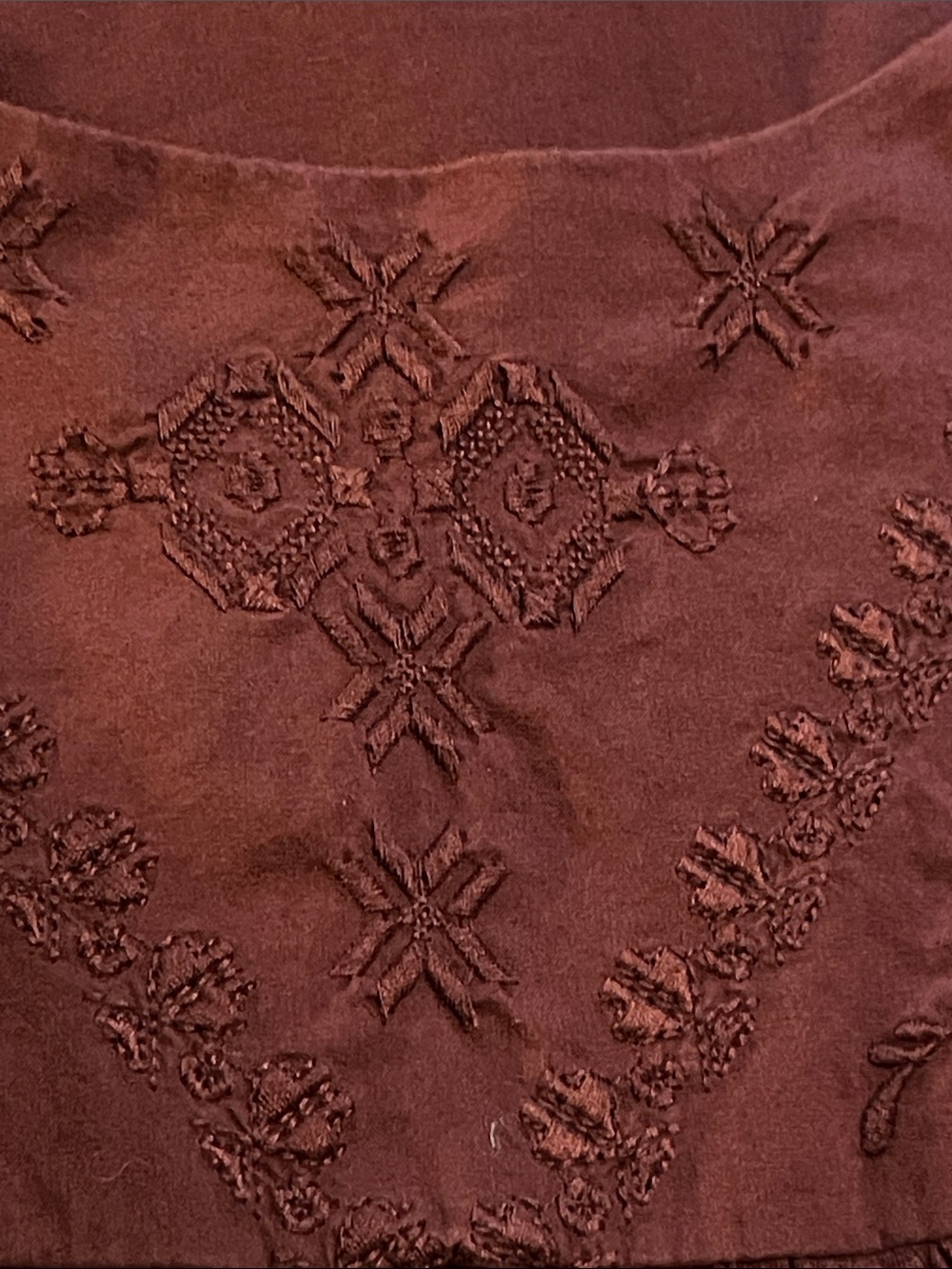 Lucky Brand Embroidered Peasant Blouse - Rust - Picture 5 of 8